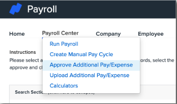 A screenshot of a payroll application

Description automatically generated